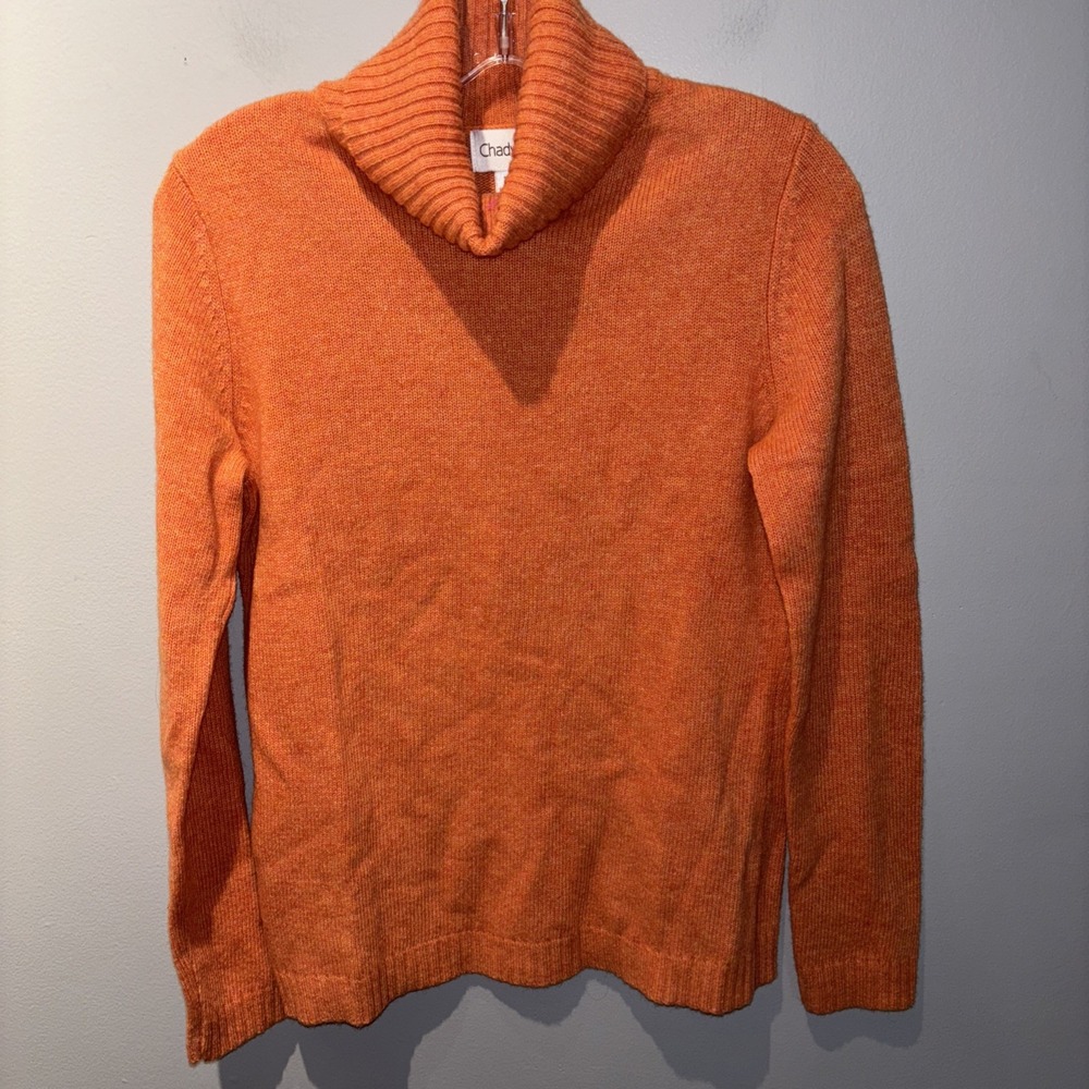 Chadwick's Lambswool Blend Cowl Neck Knit Sweater Burnt Orange Women's SzS Fall
